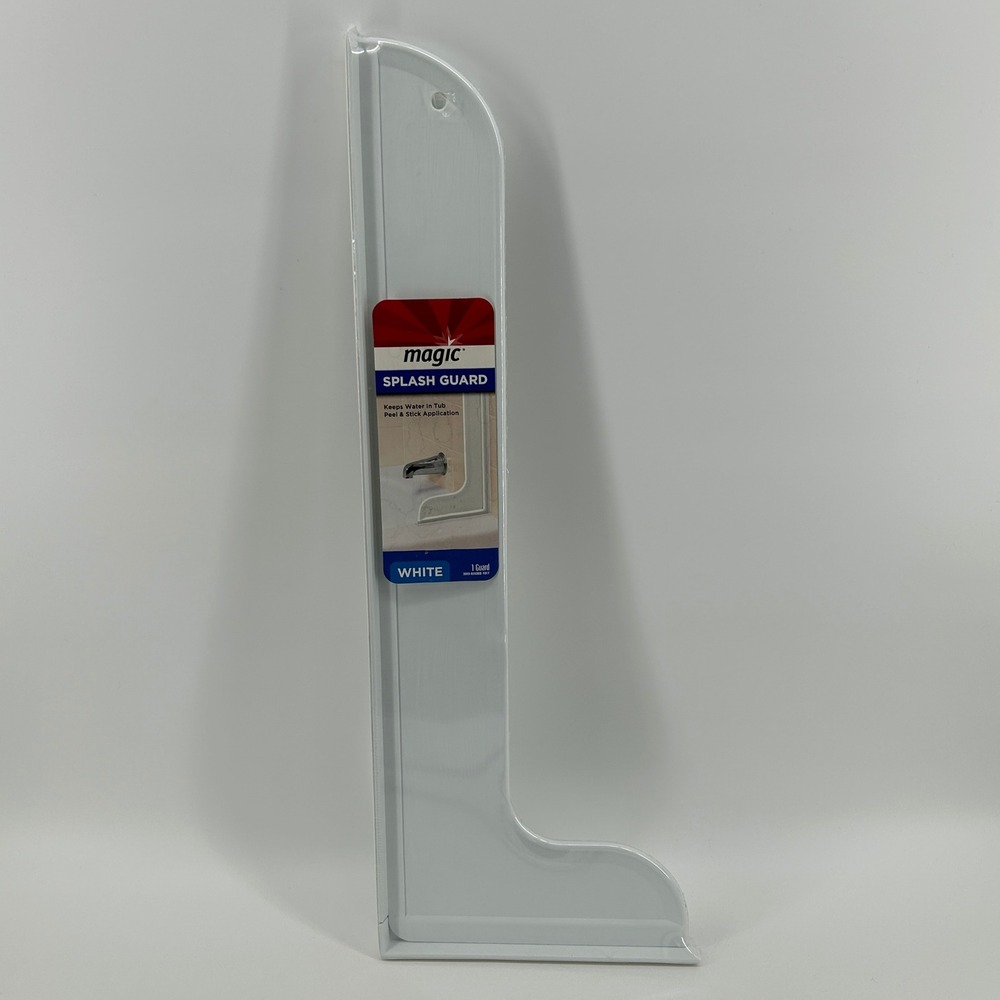 Magic‎ Splash Guard White Peel Stick Bathtub Shower Water Seal 1 Tall Guard NEW